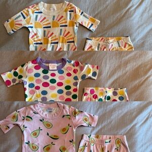 Hanna Andersson short sleeve pajamas size 120 6-7: Suns & Polka Dot & Avocado